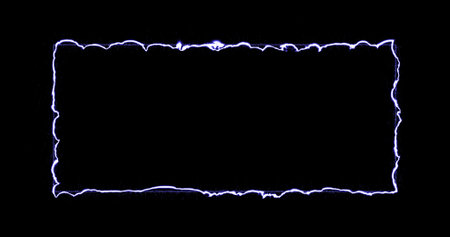 Rectangle, frame of energy, neon, smoke. blue white rectangle on a black background. 3d image Gradually, a neon square of energy appeared and a constant flicker in the rectangle.の写真素材