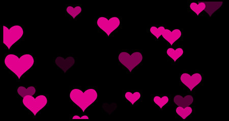 red hearts on a black background. valentine's day, love, like, anniversary, mother's day, marriage blend mode, patternの写真素材