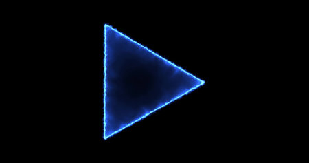 frame in the shape of a triangle, light neon glow, energy, smoke, footage portal Abstract technology...
