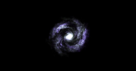 footage galaxy, space of a portal, a magical door, an entrance, a moving circle of particles and dots on a black. abstract animated portal made of particles. motion graphics. futuristic blurry effect.の写真素材