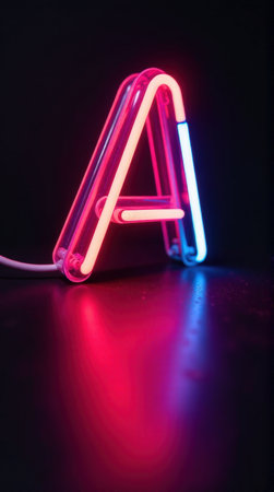 Neon in bright abstract lighting.の素材