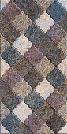 Vintage tiles intricate details for a decorative look.Ceramic paint floor, ornament Collection Patchworkの写真素材