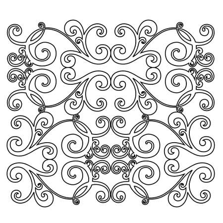 Retro pattern antique style acanthus. Ornamental border. Vintage baroque ornament.のイラスト素材