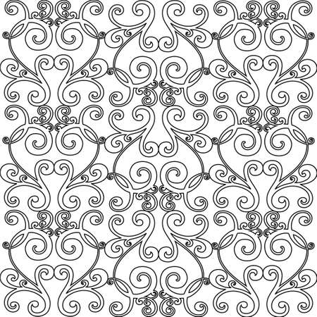 Retro pattern antique style acanthus. Ornamental border. Vintage baroque ornament.のイラスト素材