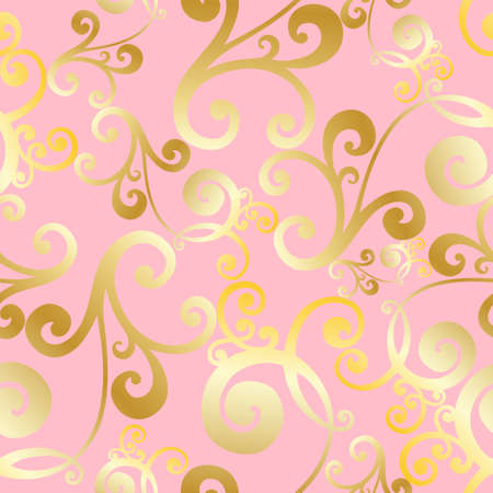 Vector hand-painted vintage baroque ornament. Retro pattern antique style acanthus. Seamless patternのイラスト素材