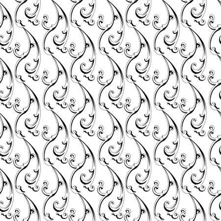 Vector vintage baroque ornament. Retro pattern antique style acanthus. Seamless patternのイラスト素材