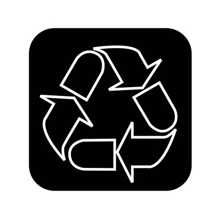 The universal recycling symbol. International symbol used on packaging to remind people to dispose of it in a bin instead of littering. Icon isolated on white background. Vector illustration.のイラスト素材