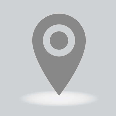 Pin map icon flat vector silhouette isolatedのイラスト素材