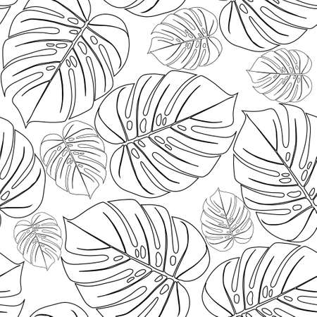 Tropical summer seamless pattern. Tropical  tropical leaves at Animal leopard background. Vector illustrationのイラスト素材