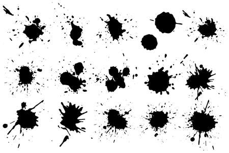 Grunge splatters. Abstract background. Grunge text banners. Color ink splashes.のイラスト素材