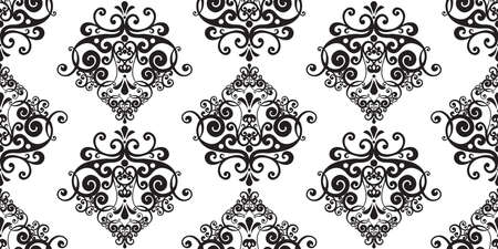 Vector vintage baroque ornament. Retro pattern antique style acanthus. Seamless patternのイラスト素材