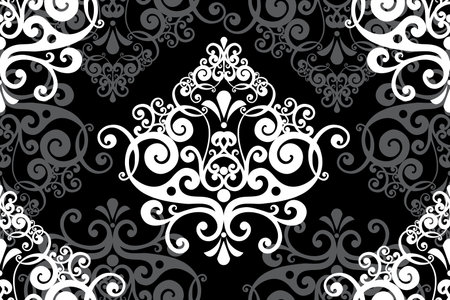 Vector vintage baroque ornament. Retro pattern antique style acanthus. Seamless patternのイラスト素材