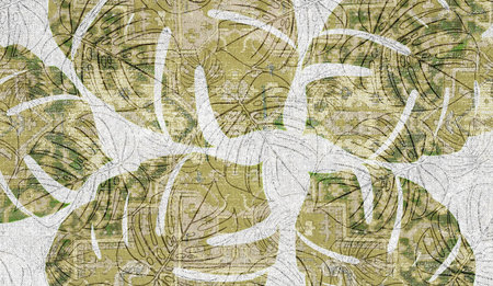 Digital tiles design template. Colorful ceramic wall tiles decorationの写真素材