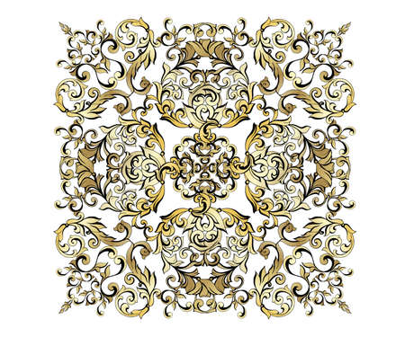 Vector damask vintage baroque ornament. Retro pattern antique style acanthus. Tile, wallpaper decor element.のイラスト素材