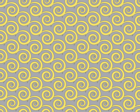 Round swirl pattern, vector seamless background. Vector vintage baroque ornament. Retro pattern antique style acanthus. Seamless patternのイラスト素材