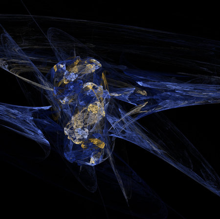 3D rendering abstract digital background. Pattern for textile and design.Fractal a never-ending...