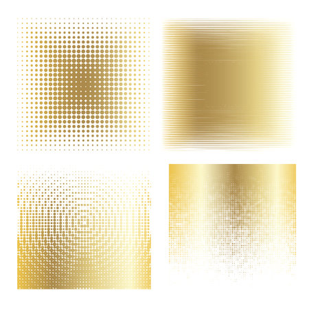 Vector collection of ink monochrome halftone squares shapesのイラスト素材