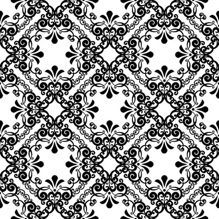 Vector damask vintage baroque ornament pattern antique style acanthus. Seamless pattern. Vector illustrationのイラスト素材