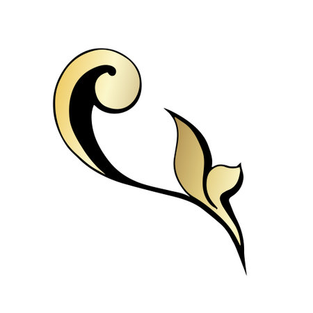 damask vintage baroque scroll ornament swirl. Victorian monogram heraldic shield swirl. Retro floral leaf pattern border foliage antique acanthus calligraphy engraved tattoo. Tile decor elementのイラスト素材