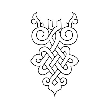 damask vintage baroque scroll ornament swirl. Victorian monogram heraldic shield swirl. Retro floral leaf pattern border foliage antique acanthus calligraphy engraved tattoo. Tile decor elementのイラスト素材