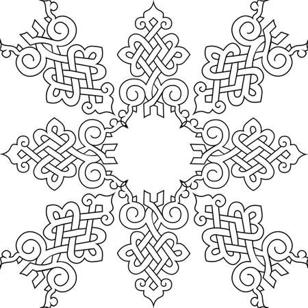 damask vintage baroque scroll ornament swirl. Victorian monogram heraldic shield swirl. Retro floral leaf pattern border foliage antique acanthus calligraphy engraved tattoo. Tile decor elementのイラスト素材