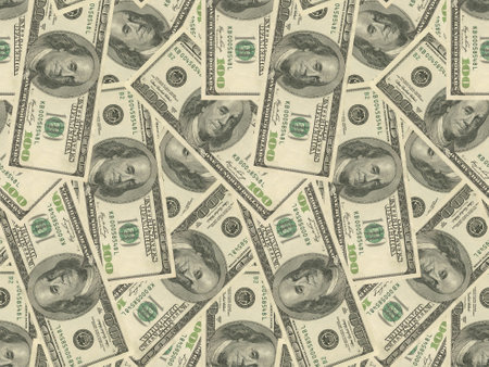 USA dollars background seamless pattern. 3D illustration printの写真素材