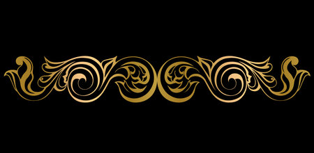 Vector damask vintage baroque scroll ornament. Victorian monogram heraldic swirlのイラスト素材