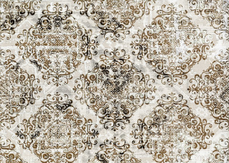 Digital tiles design. Digital fresco, wallpaper. 3D render ceramic wall tiles decoration. Abstract...