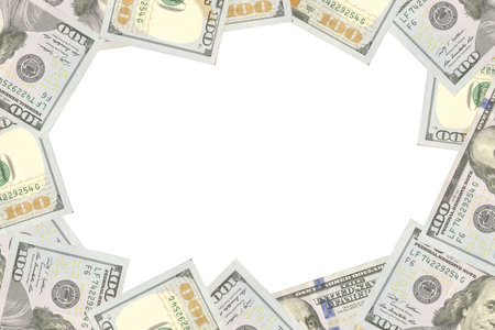 USA dollars frame banner background . 3D illustration