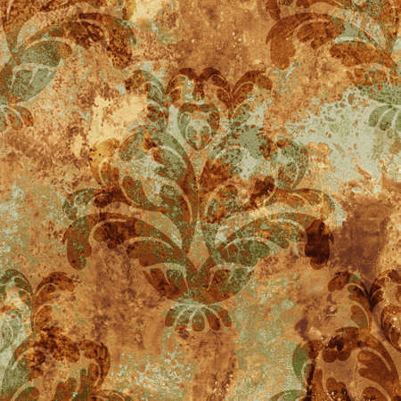 Digital tiles design. 3D render Colorful ceramic wall tiles decoration. Abstract damask patchwork pattern with geometric and floral ornaments, Vintage tiles intricate details. High quality photoの写真素材