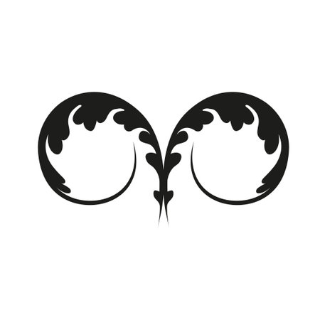 Vector damask vintage baroque scroll ornament swirl. Victorian monogram heraldic shield swirl. Retro floral leaf pattern border foliage antique acanthus calligraphy engraved tattoo. Tile decor element. Vector illustrationのイラスト素材