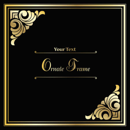 Vector damask vintage baroque scroll ornament swirl. Victorian monogram heraldic shield swirl.Retro floral leaf pattern border foliage antique acanthus calligraphy engraved tattoo. Tile decor elementのイラスト素材