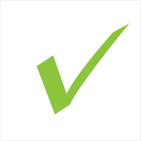 checkmark or confirm icon button. Checkmark icon, vector on white background. Vector illustrationのイラスト素材