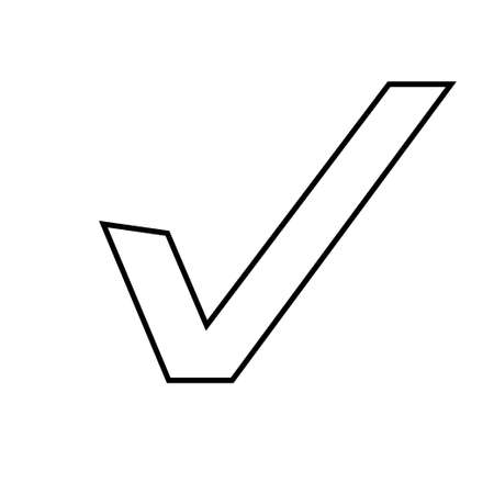 checkmark or confirm icon button. Checkmark icon, vector on white background. Vector illustrationのイラスト素材