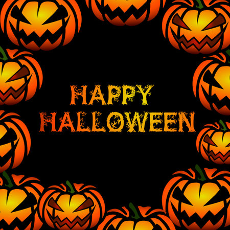 Vector Halloween poster card. Halloween party invite flyer. vector illustrationのイラスト素材