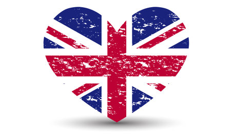 Grunge UK flag.Vector British flag. UK flag in grungy style.Vector Union Jack grunge flag.のイラスト素材