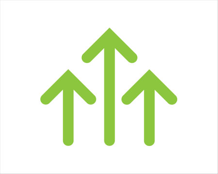 Vector green arrows up icon. upload icon. upgrade sign. growth symbol. pointing arrow. vector illustrationのイラスト素材