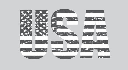 Vector Grunge USA Flag. American Flag Symbol.Icon For Website Or Mobile App. vector illustrationのイラスト素材