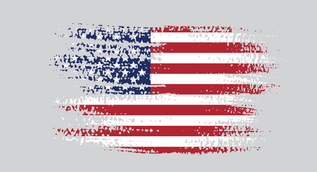 VectorGrunge USA Flag. American Flag Symbol.Icon For Website Or Mobile App. Vector illustrationのイラスト素材
