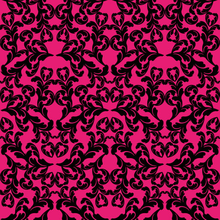 Vector damask vintage baroque scroll ornament swirl. Victorian monogram heraldic shield swirl.pattern border foliage antique acanthus calligraphy engraved tattoo. seamless patternのイラスト素材