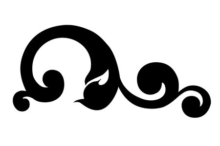 Vector damask vintage baroque scroll ornament swirl. Victorian monogram heraldic shield swirl. Retro floral leaf pattern border foliage antique acanthus calligraphy engraved tattoo.Tile decor element. vector illustrationのイラスト素材