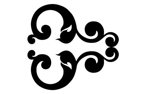 Vector damask vintage baroque scroll ornament swirl. Victorian monogram heraldic shield swirl. Retro floral leaf pattern border foliage antique acanthus calligraphy engraved tattoo.Tile decor element. vector illustrationのイラスト素材