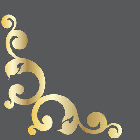 Vector damask vintage baroque scroll ornament swirl. Victorian monogram heraldic shield swirl. Retro floral leaf pattern border foliage antique acanthus calligraphy engraved tattoo.Tile decor element. vector illustrationのイラスト素材