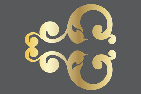 Vector damask vintage baroque scroll ornament swirl. Victorian monogram heraldic shield swirl. Retro floral leaf pattern border foliage antique acanthus calligraphy engraved tattoo.Tile decor element. vector illustrationのイラスト素材