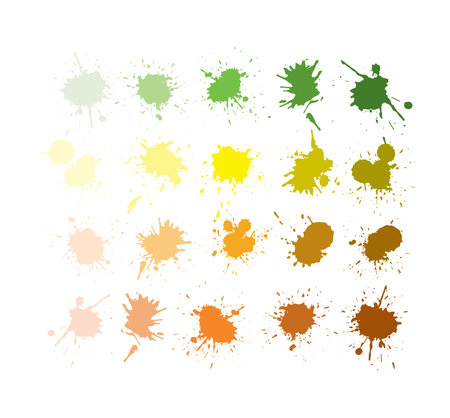 Color ink splashes. Warm color palette. Grunge splatters. abstract background. Grunge text banners. vector illustrationのイラスト素材