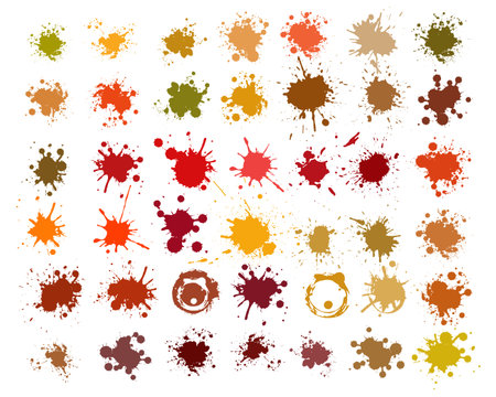 Color ink splashes. Warm color palette. Grunge splatters. abstract background. Grunge text banners. vector illustrationのイラスト素材