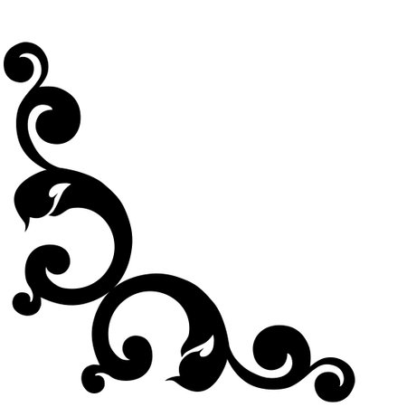 Vector damask vintage baroque scroll ornament swirl. Victorian monogram heraldic shield swirl. Retro floral leaf pattern border foliage antique acanthus calligraphy engraved tattoo.Tile decor element. vector illustrationのイラスト素材