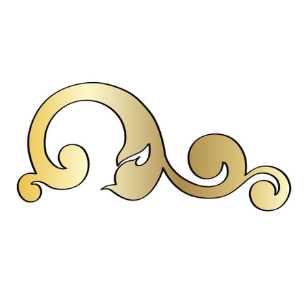 Vector damask vintage baroque scroll ornament swirl. Victorian monogram heraldic shield swirl. Retro floral leaf pattern border foliage antique acanthus calligraphy engraved tattoo.Tile decor element. vector illustrationのイラスト素材