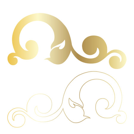 Vector damask vintage baroque scroll ornament swirl. Victorian monogram heraldic shield swirl. Retro floral leaf pattern border foliage antique acanthus calligraphy engraved tattoo.Tile decor element. vector illustrationのイラスト素材