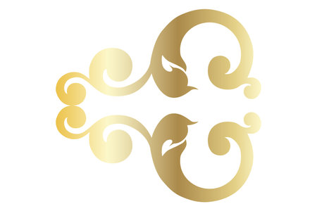 Vector damask vintage baroque scroll ornament swirl. Victorian monogram heraldic shield swirl. Retro floral leaf pattern border foliage antique acanthus calligraphy engraved tattoo.Tile decor element. vector illustrationのイラスト素材